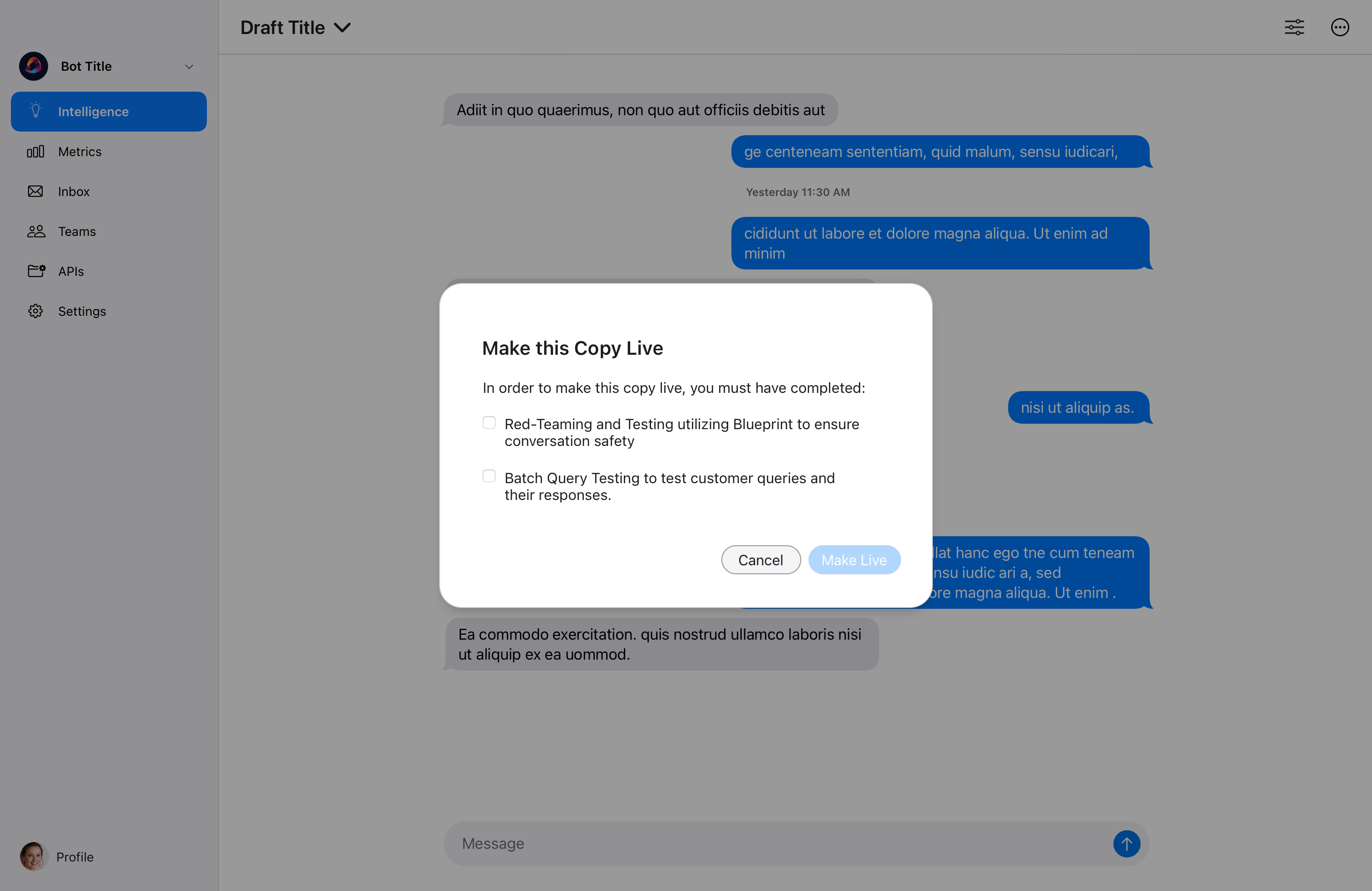 ChatKit testing and knowledge interface