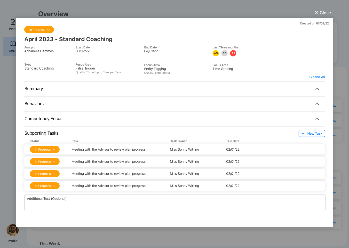 Reducing repetition — team lead task view