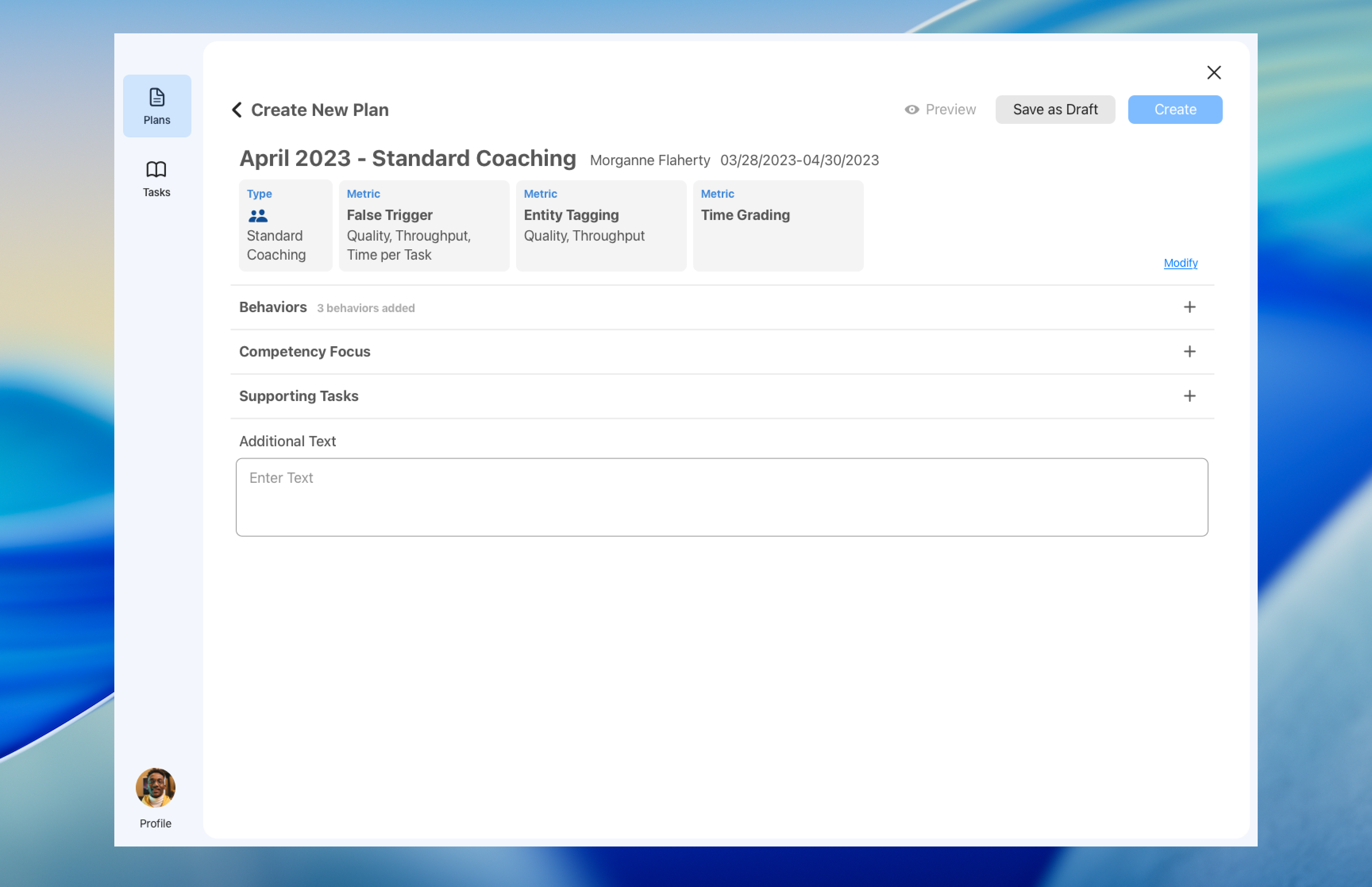 Plan builder — unified coaching plan creation interface