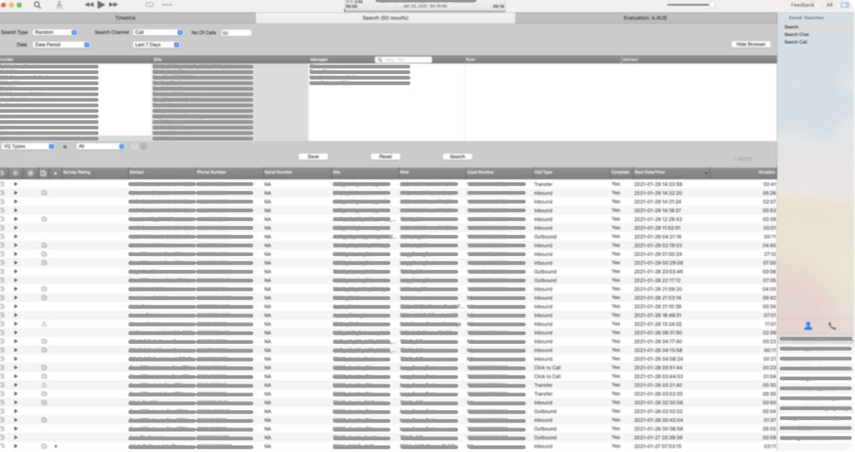 Before — fragmented search interface