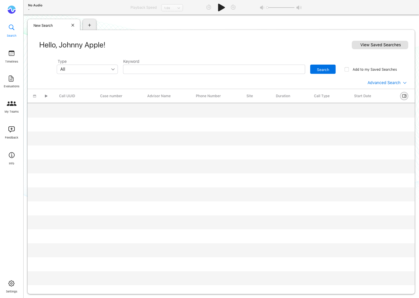 Iteration 01 — original search landing page